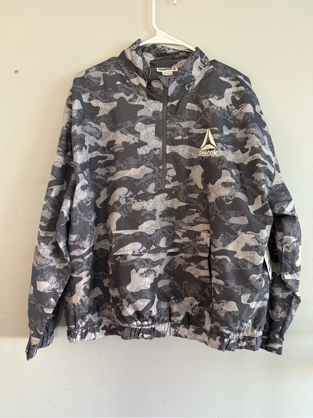 Reebok Gray Camo Half-Zip Raincoat